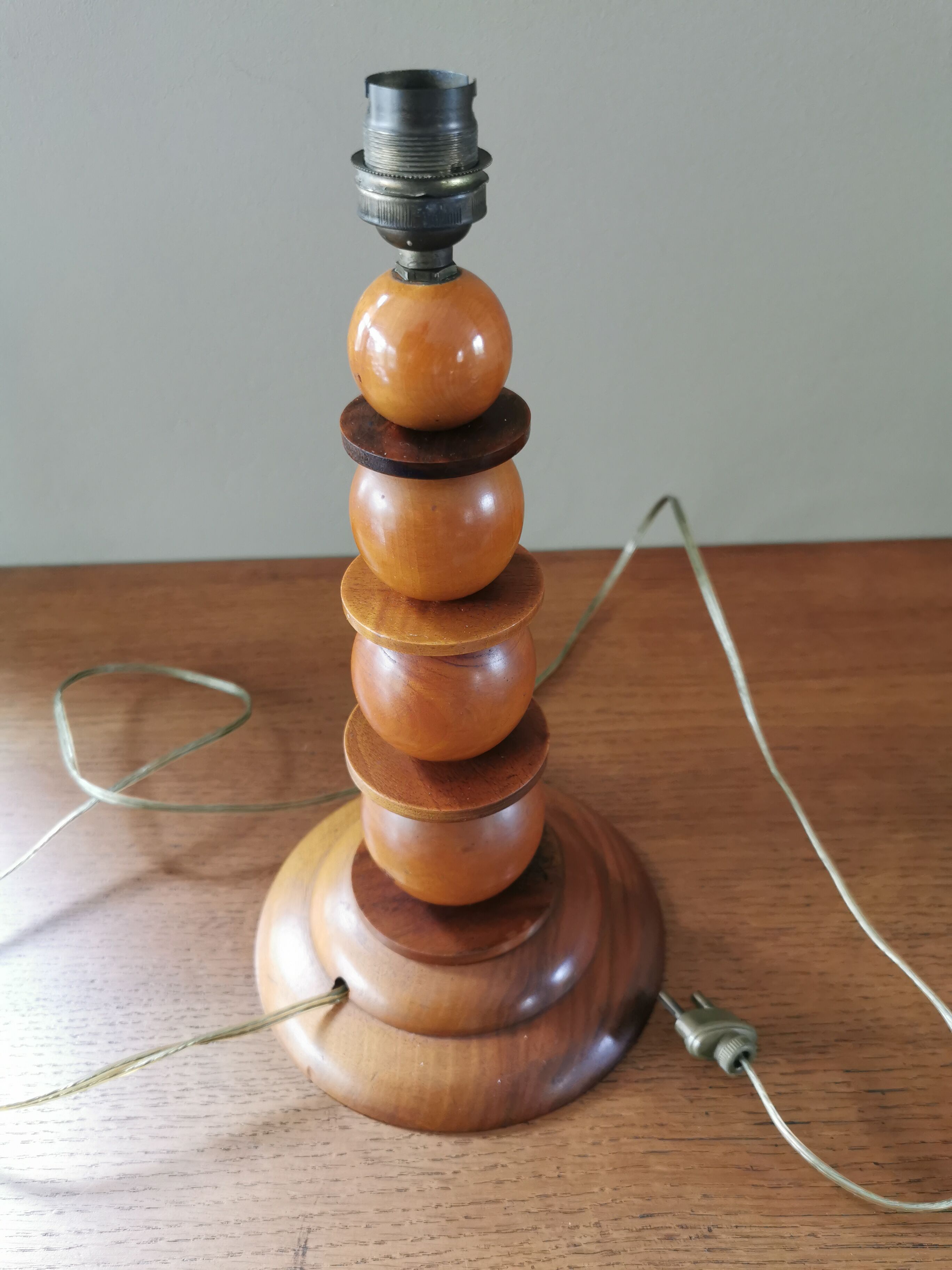 Antique Art Deco wooden lamp