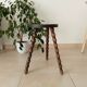 Tabouret tripode vintage en bois tourné