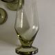 Set of 7 modernist lime green stemmed glasses 1950