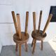 Set of 4 tripod stools from the 1950s.