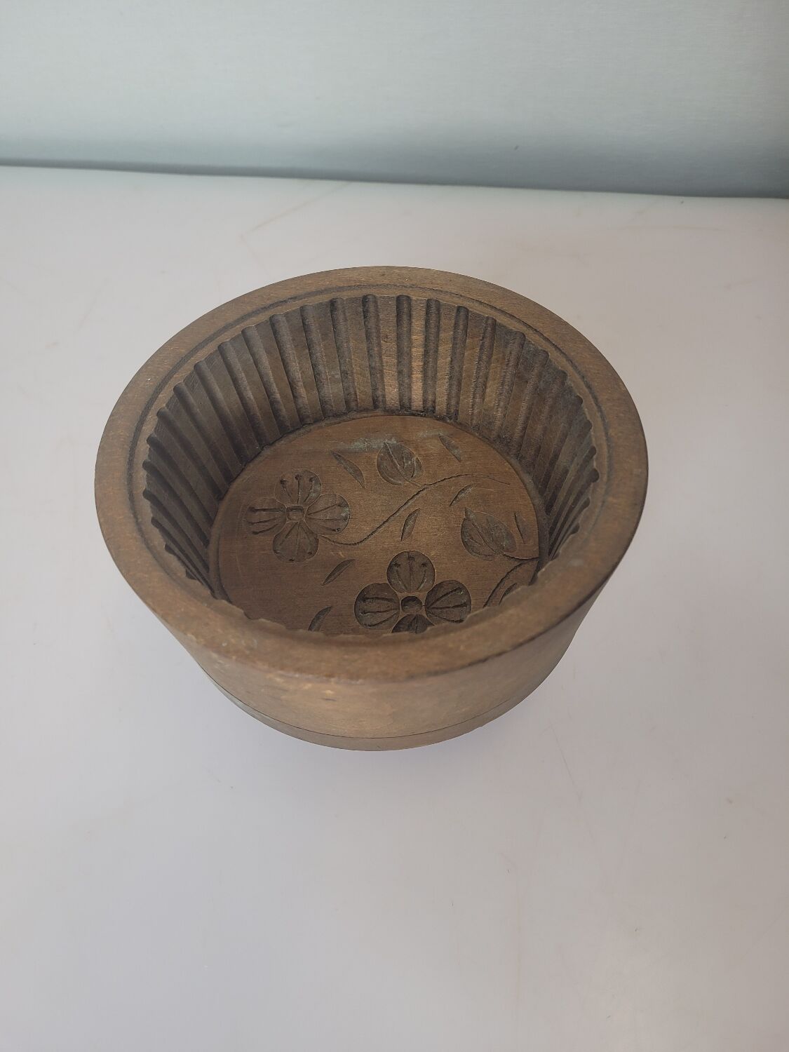 Round wooden butter mold