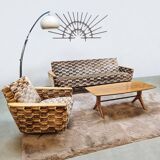 Vintage sofa &amp; lounge chair 'Geometric graphic dessin'