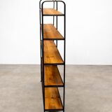 Industrial shelf in solid wood and metal