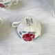 Vintage tea set in Sarreguemines flowered earthenware, "Troyes" model