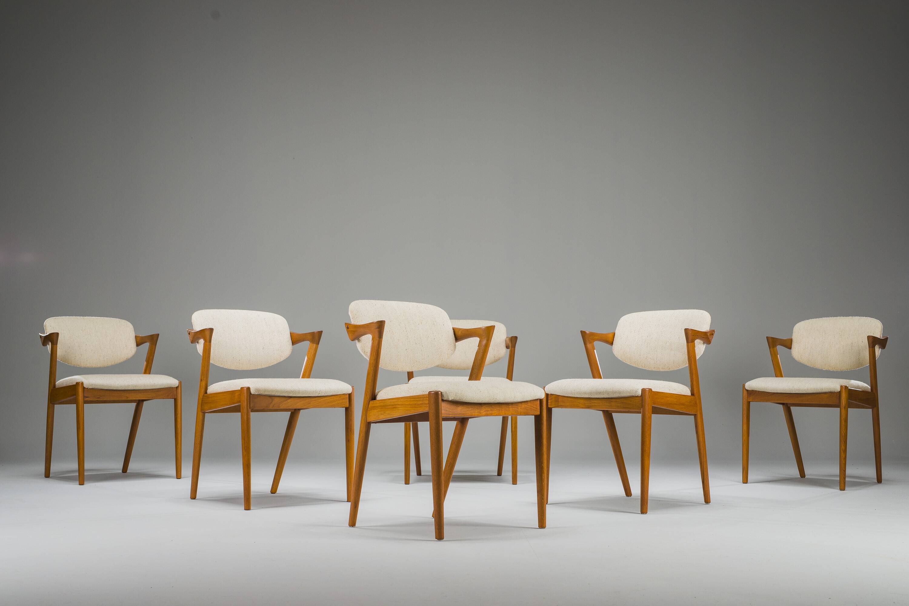 Dining Chairs Model 42 in Teak, Kai Kristiansen for Schou Andersen, 1960s,