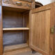 Art Deco buffet in solid wood — marble top and curved fronts