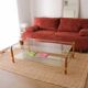 Vintage coffee table with double top from the 1970s.