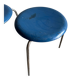 Set of 2 vintage blue Dot stools model 3170 by Arne Jacobsen for Fritz Hansen, 1974.