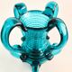 Jarrón de vidrio soplado aguamarina de Gordiola Mallorca 50s