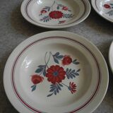 6 Céranord St Amand vintage soup plates 50s