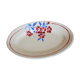 Ravier Badonviller Art Deco Small flat oval flowers red blue