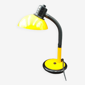 Lampe de bureau jaune aluminor france metal laqué 1980