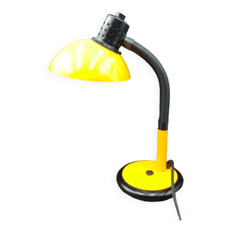 Lampe de bureau jaune aluminor france metal laqué 1980