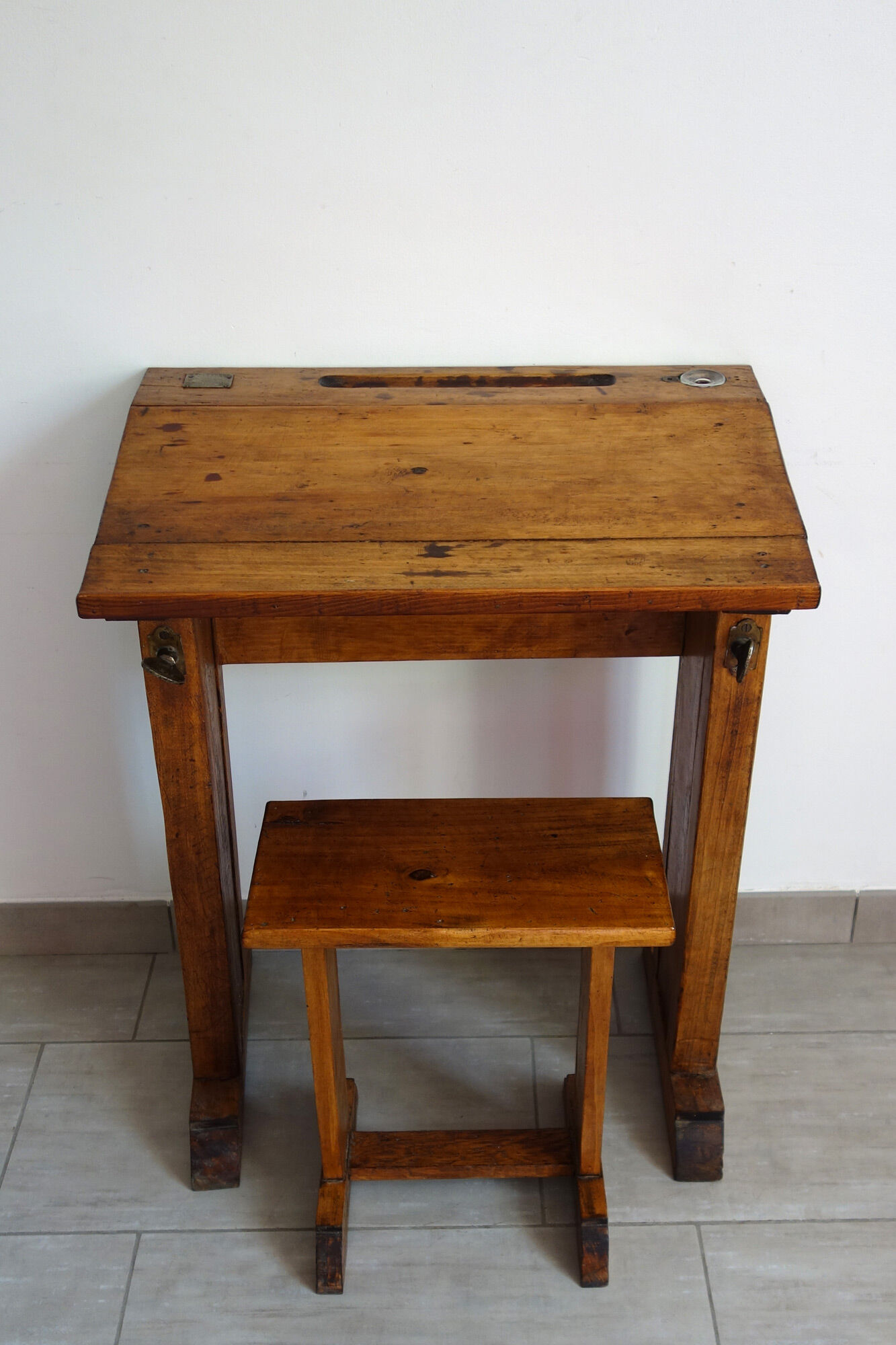 Architect's table and stool by Féret, France, 1890