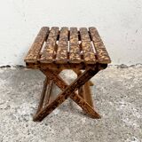 Small folding stool in exotic wood
