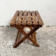 Small folding stool in exotic wood