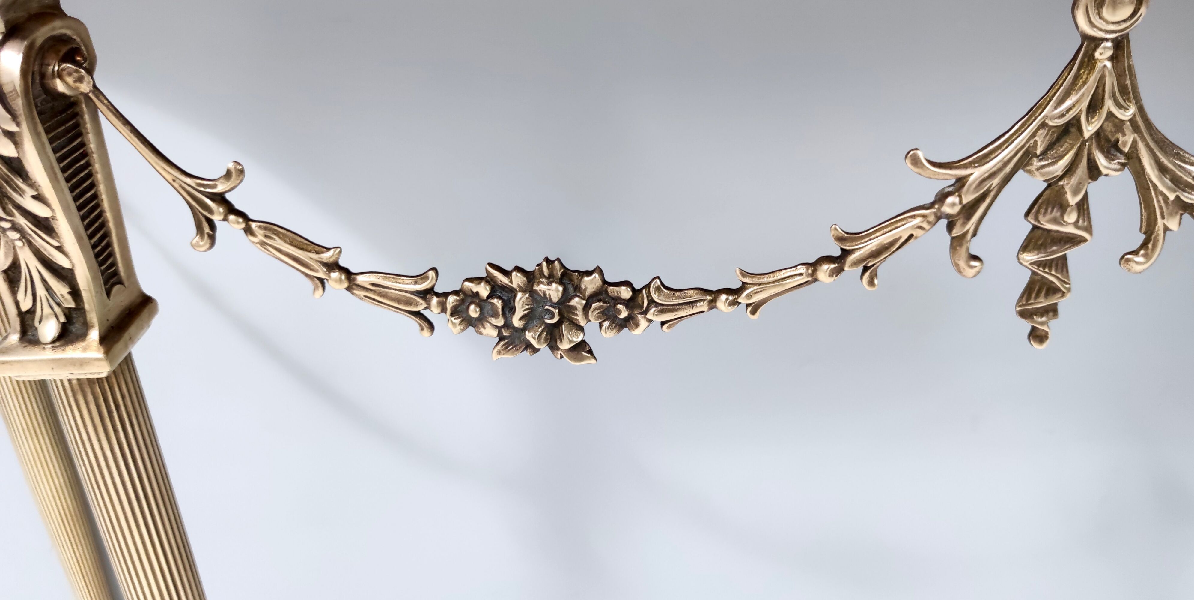 Vintage walnut console with a portuguese pink marble top and brass frame, italy