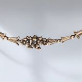 Vintage walnut console with a portuguese pink marble top and brass frame, italy