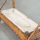 Antique French bamboo standing coat rack with mirror and umbrella stand
