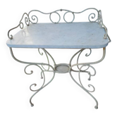 Wrought iron dressing table with marble top
