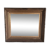 Grand miroir Napoléon III ancien – Cadre en bois et stuc doré – 135 × 114