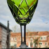 VSL ,5 verres en cristal teintés et taillés.
