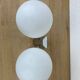 Opaline and chrome globe wall light from the 1970s