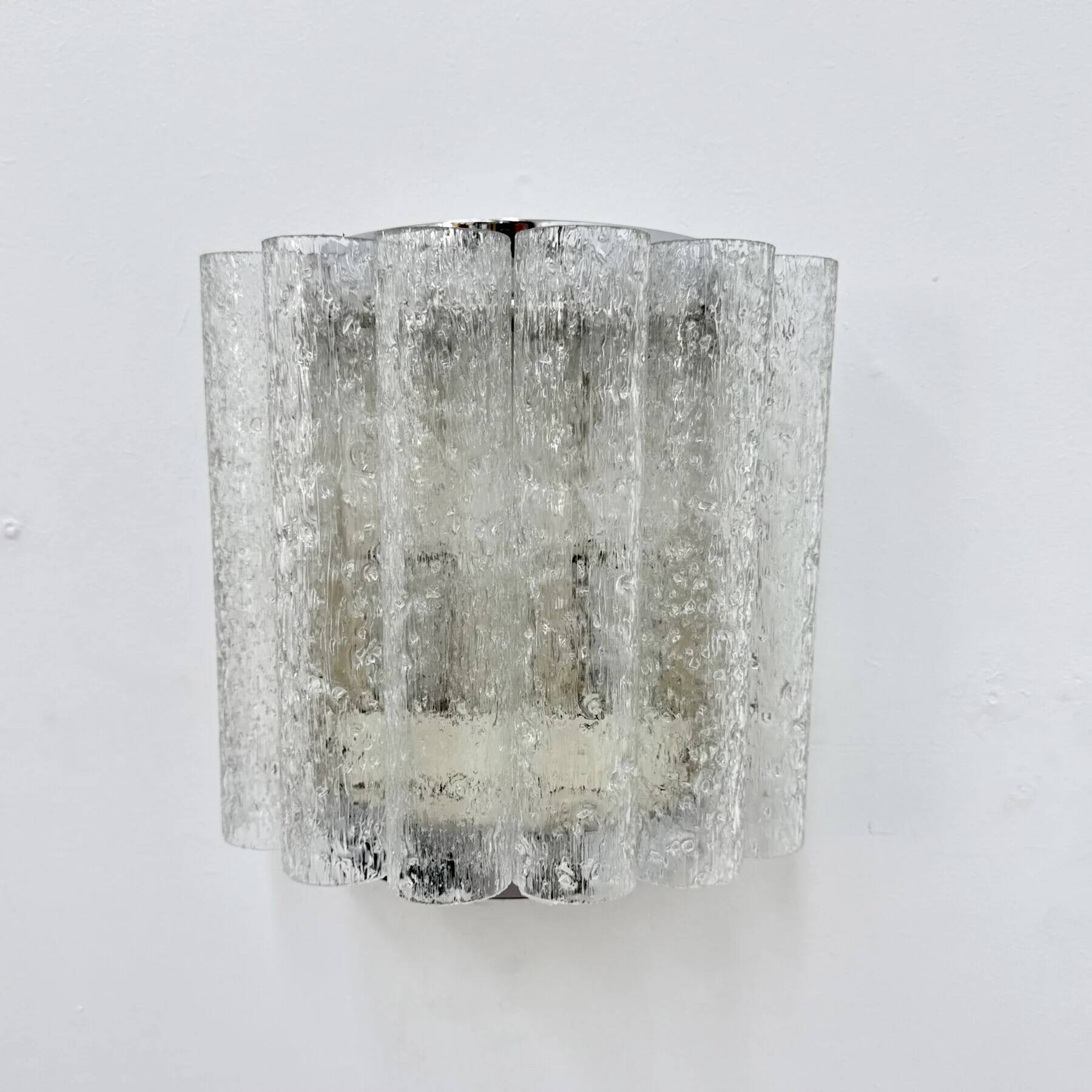 Mid-century glass tube Doria Leuchten wall lamp / sconce, 1970s