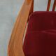 Ensemble de 4 chaises de salle à manger Art Nouveau / Jugendstil avec revêtement rouge
