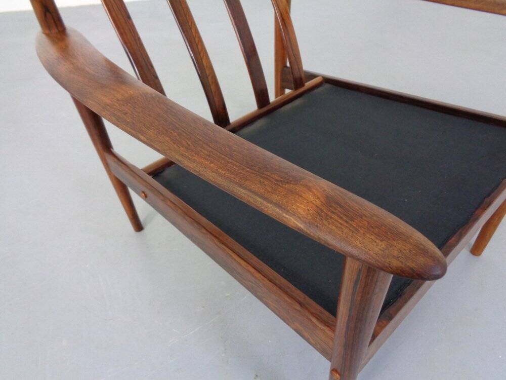 Danish Model 56 Armchair in Rosewood by Grete Jalk for Poul Jeppesen, 1960s