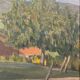Old painting, landscape Monts Lyonnais, signed dated 1944