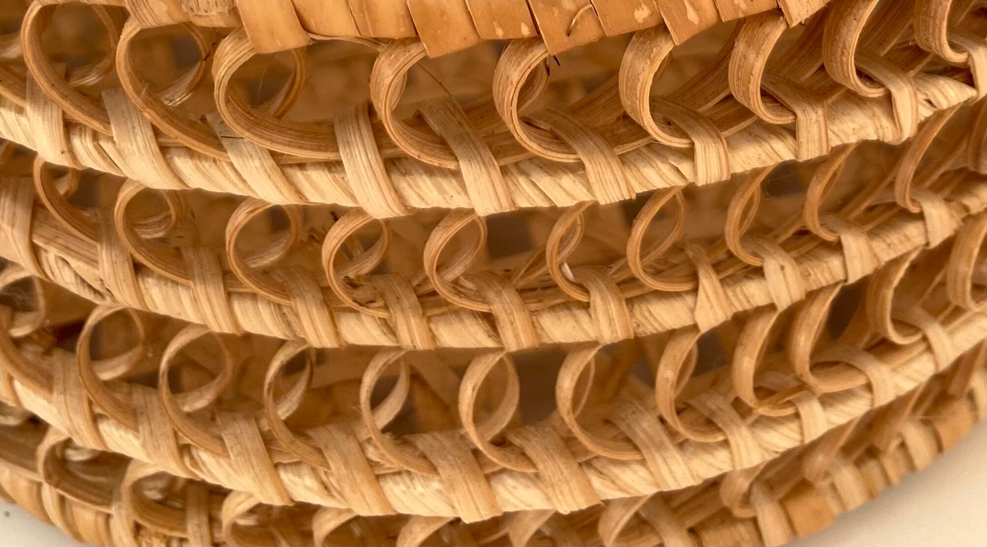 Vintage basket box in woven rattan