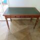 Minister's desk in Louis Philippe style – 2 drawers – cherry wood – green writing pad