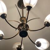 Lustre laiton et verre style art nouveau