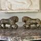 Pair of Medici lions in alabaster, Italy 19th century