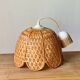 Vintage flower shaped wicker pendant light