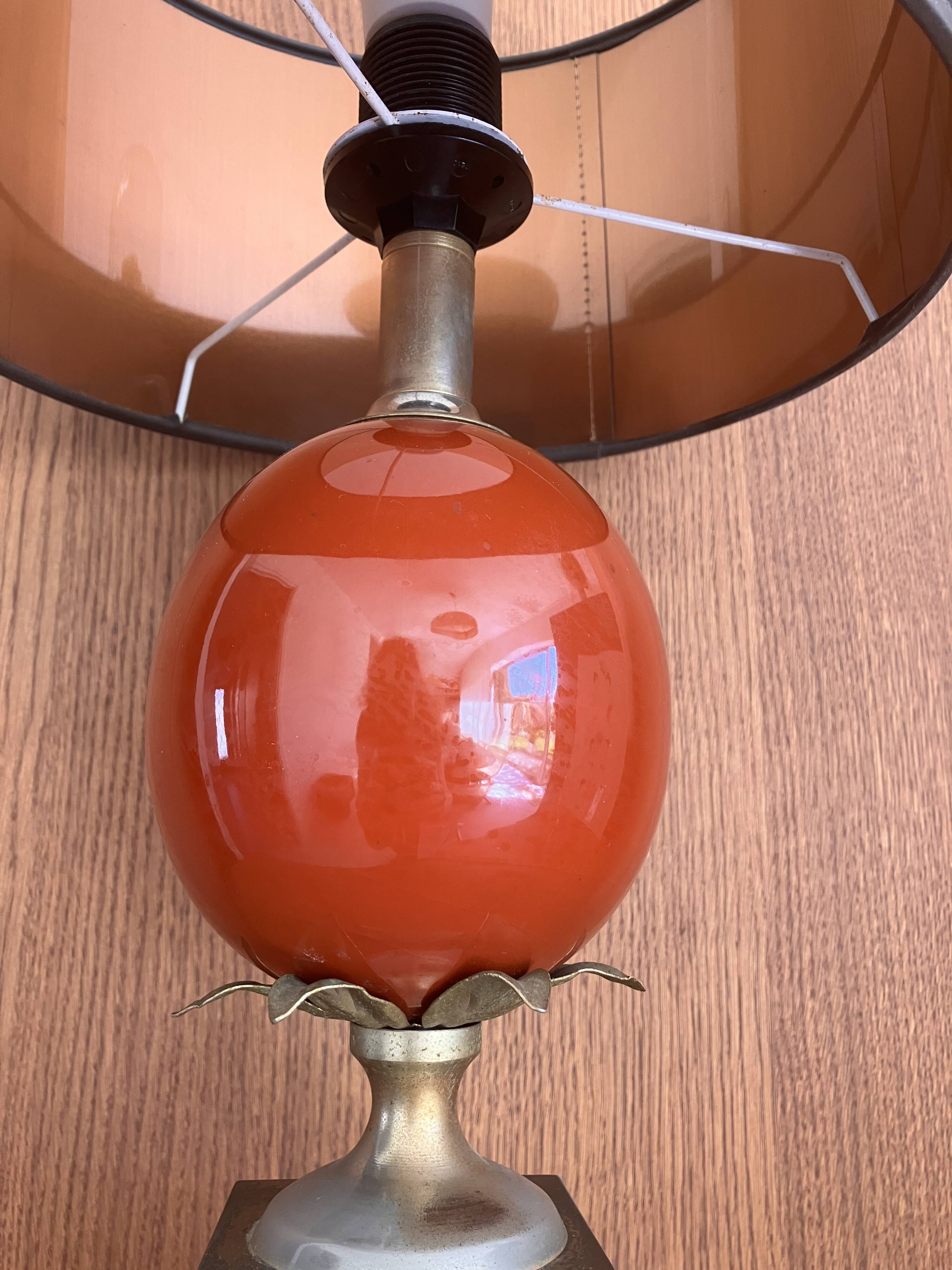 Dolphin Table Lamp Egg Maison Charles vintage 1970s