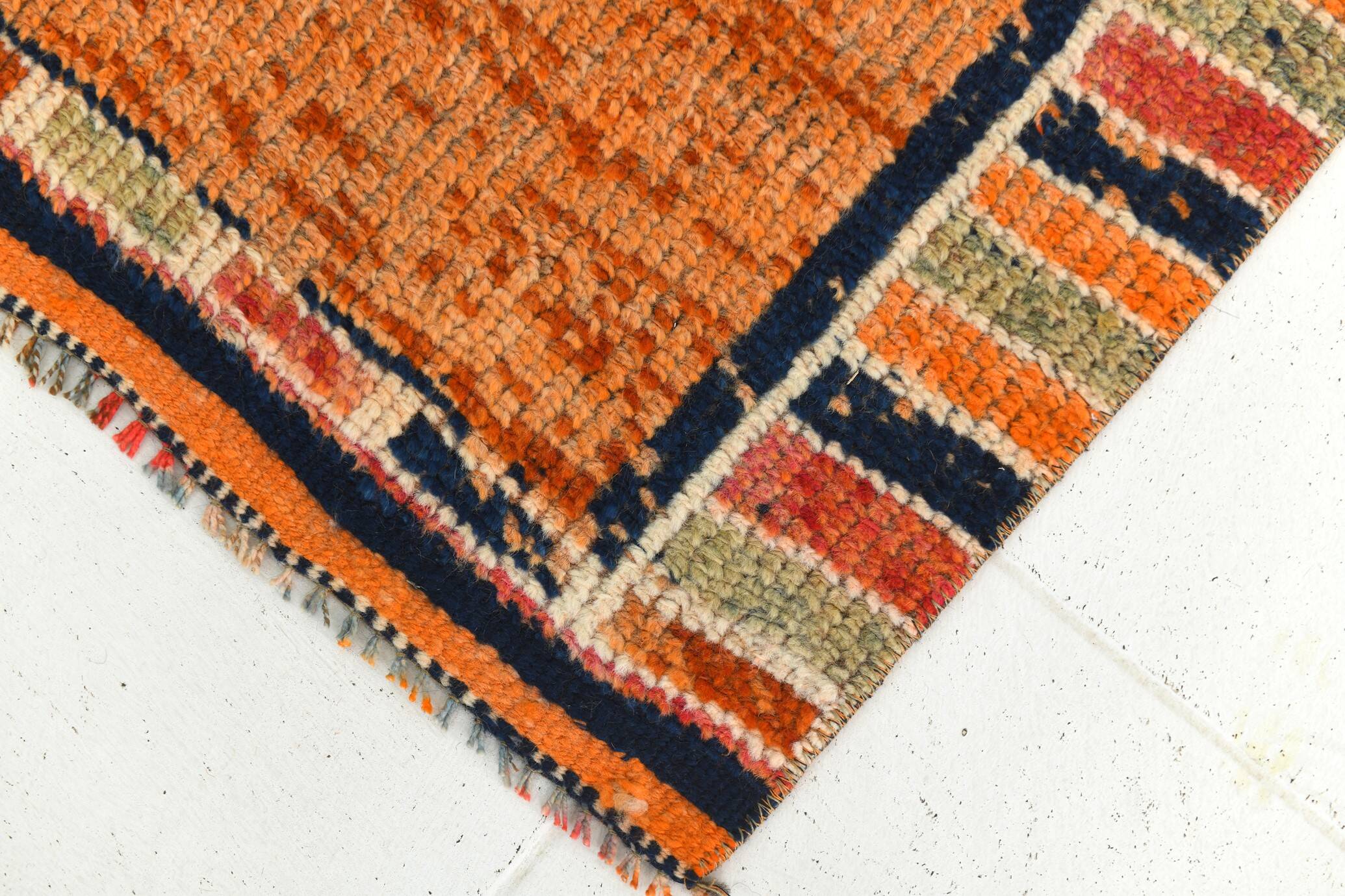 Vintage Mid Century Modern Super Soft Runner Rug, 86x302Cm