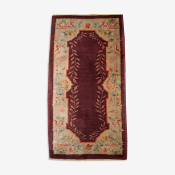 Antique Chinese carpet Art Deco handmade 67cm x 121cm 1920