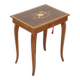Reuge music box table with key inlaid wood made in italy 43cm