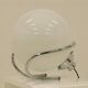 Lampe de table globe en chrome et verre blanc, Italie, années 1970