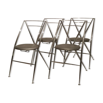 4 chaises pliantes Cinderella, design Yamakado, 1987