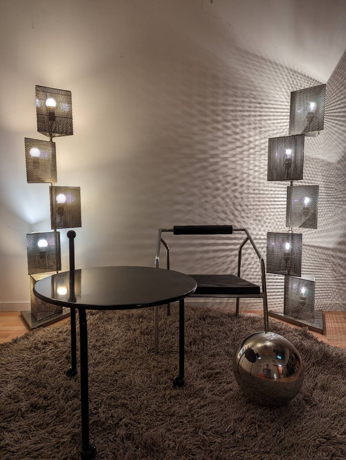 2 post-modern 80s totem lampposts