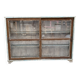 Teak display cabinet with sliding doors