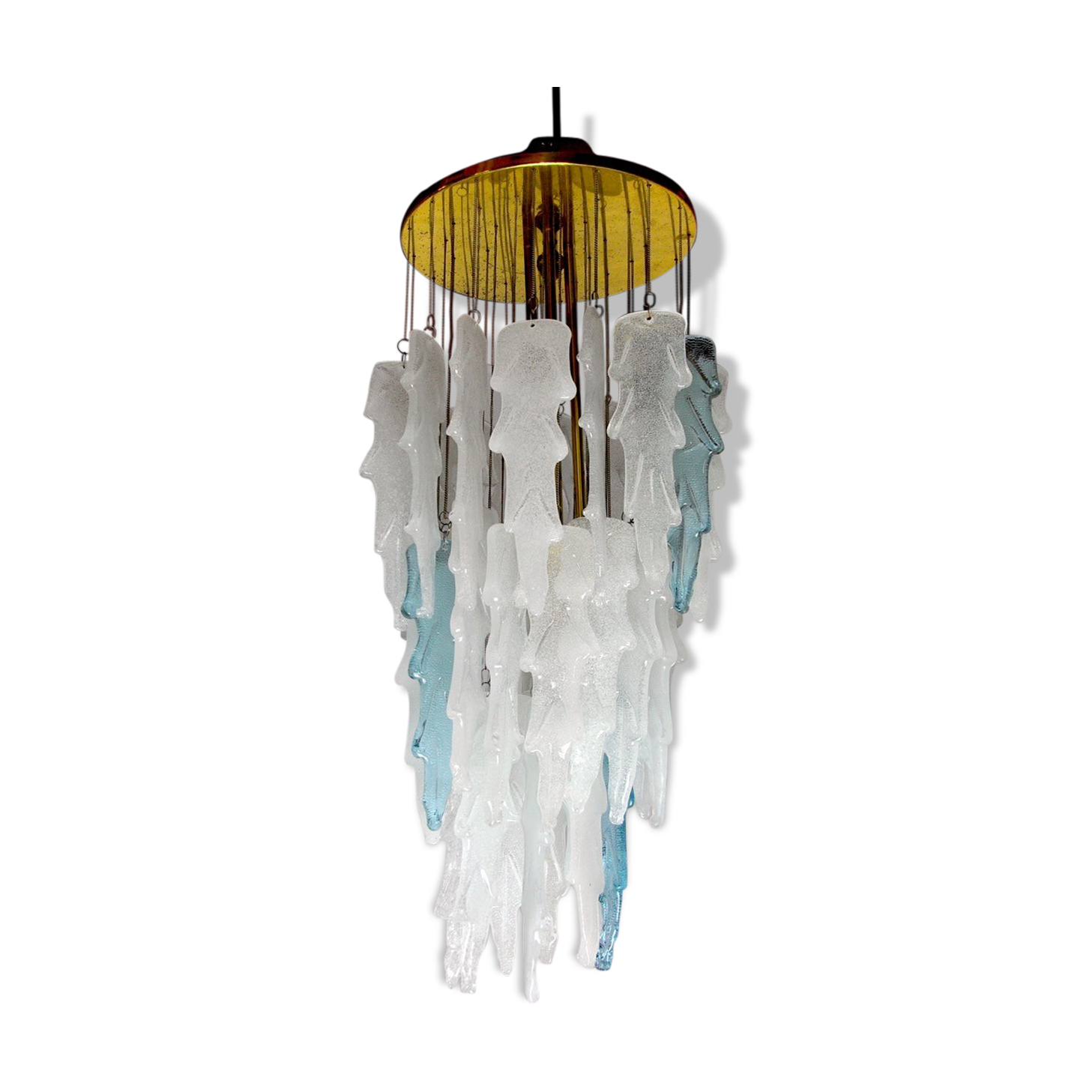 Albano Poli waterfall hanging lamp, 1970, Murano Italy
