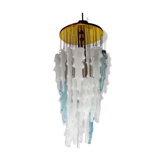 Albano Poli waterfall hanging lamp, 1970, Murano Italy