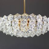 Impressive brass and crystal glass chandelier by Kinkeldey, Germany, 1970s.