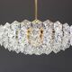 Impressive brass and crystal glass chandelier by Kinkeldey, Germany, 1970s.