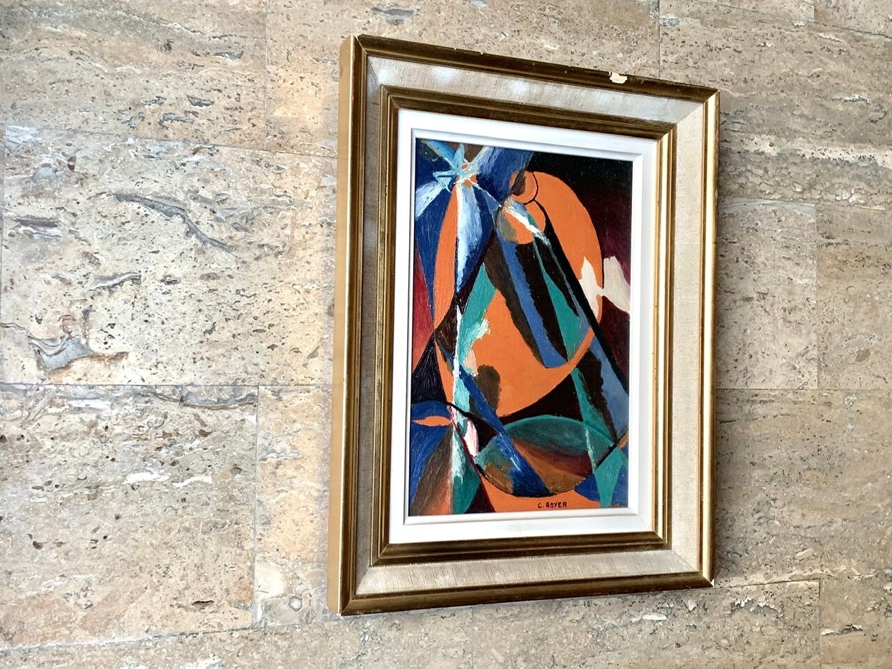 Painting, abstract painting by Royer, 1960s