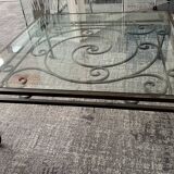 Coffee table wrought iron and glass